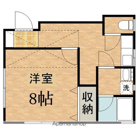 アンバー&ホワイト(1K/2階)の間取り写真