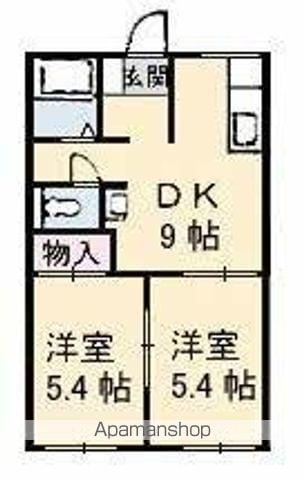 リベラU(2DK/1階)の間取り写真