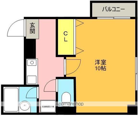 シルクパレス三宮(1K/4階)の間取り写真