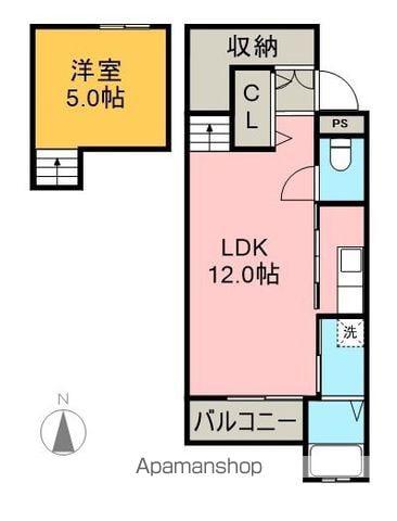 デビュタハウス(1LDK/1階)の間取り写真