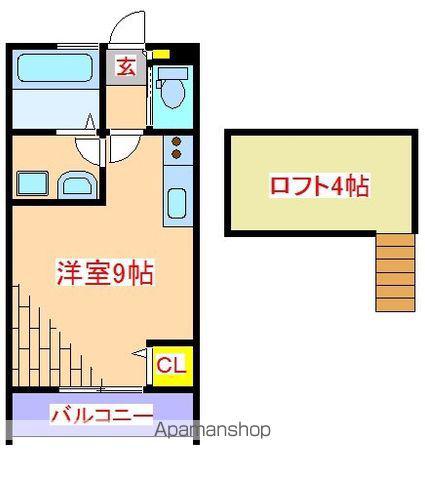 コレジオーネ B棟(ワンルーム/1階)の間取り写真