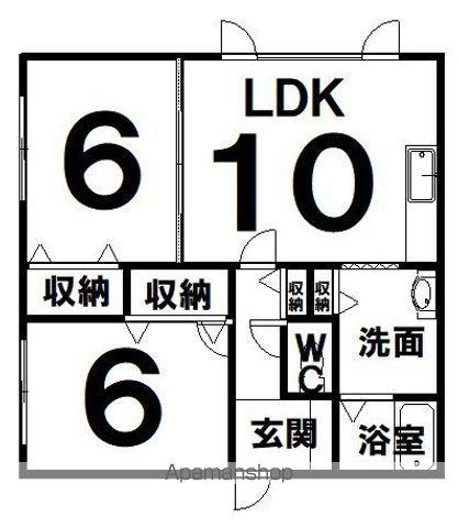 グリーンコート2000A棟(2LDK/1階)の間取り写真