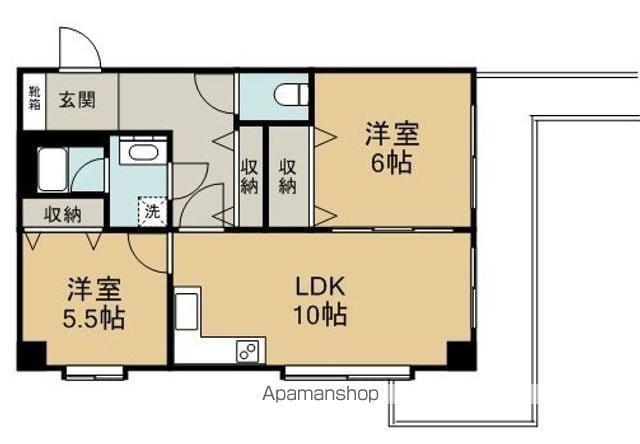 サンパレス鷹匠(2LDK/7階)の間取り写真