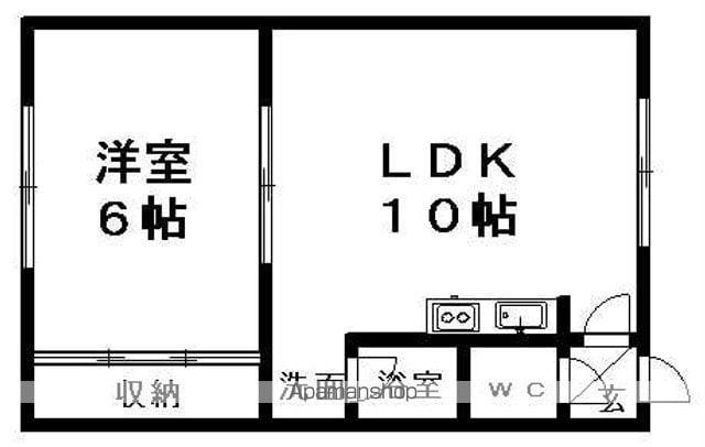 ハイツたかはし(1LDK/2階)の間取り写真