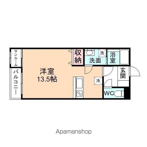 PLAZA新園町(ワンルーム/3階)の間取り写真