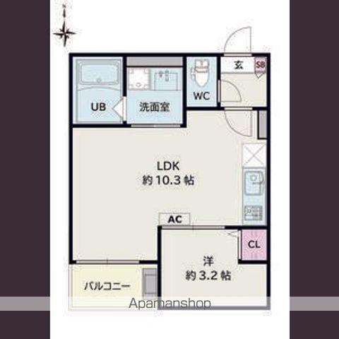 JACK MINAMIJUICHIBANⅡ(1LDK/3階)の間取り写真