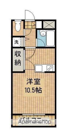 サンデービーチ(ワンルーム/2階)の間取り写真