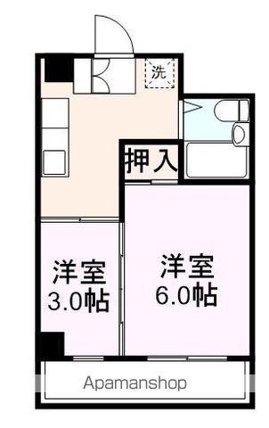椎山マンション(2K/4階)の間取り写真
