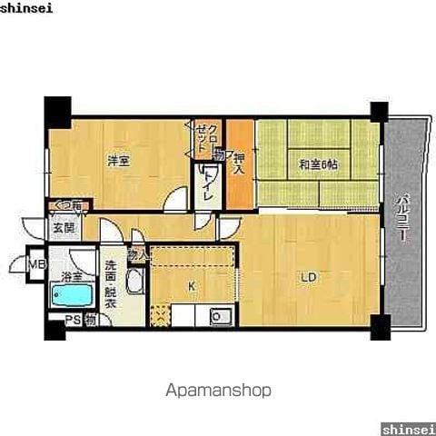 パグーロ東平尾(2LDK/5階)の間取り写真