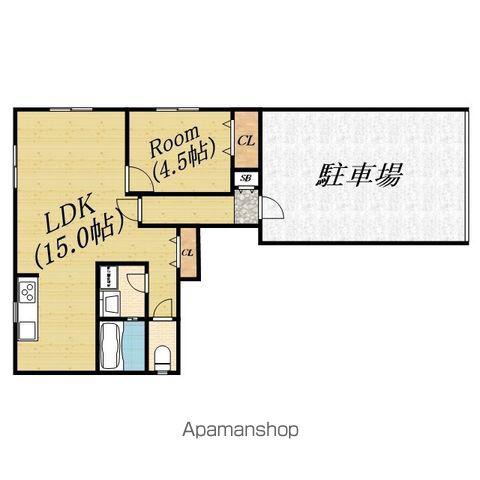 鄕川ハイツ(1LDK/1階)の間取り写真