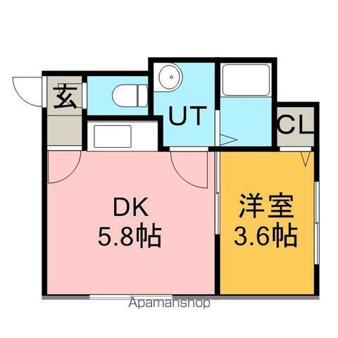 コーポラス19B(1DK/2階)の間取り写真