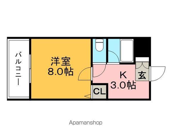 野中ハイツ(1K/3階)の間取り写真