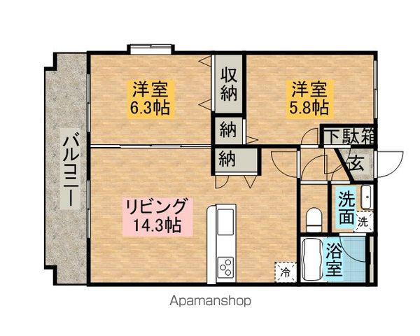 ユーミースマイルⅡ(2LDK/3階)の間取り写真