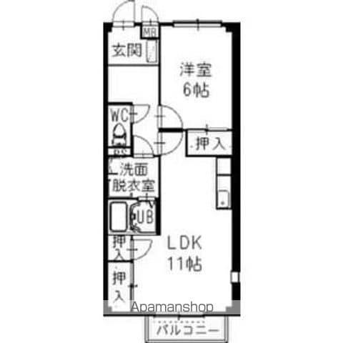 IRIS(1LDK/1階)の間取り写真