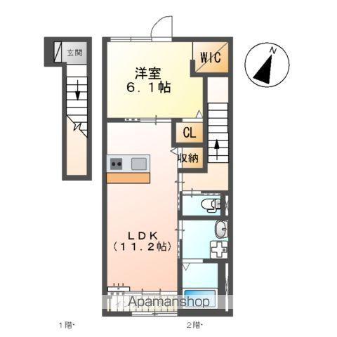 ソフィア(1LDK/2階)の間取り写真