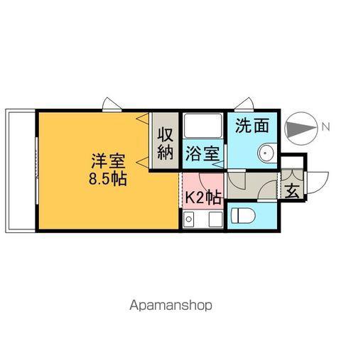 駅前大通マンション(1K/4階)の間取り写真
