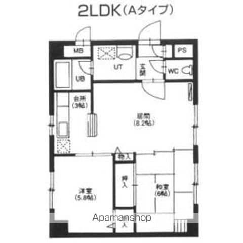 藤井ビル北17条(2LDK/8階)の間取り写真