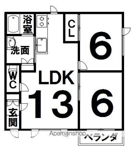 LIFE MATE2(2LDK/1階)の間取り写真