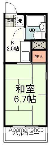 プレジール青葉(1K/1階)の間取り写真