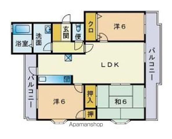 グリーンハイツ水城 B棟(3LDK/3階)の間取り写真