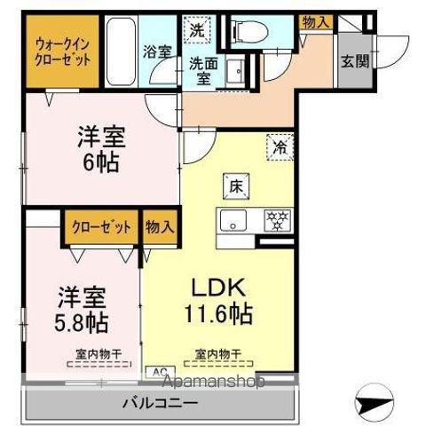 プランドール湘南(2LDK/1階)の間取り写真