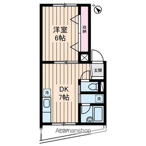ルプレ荻窪(1DK/1階)の間取り写真
