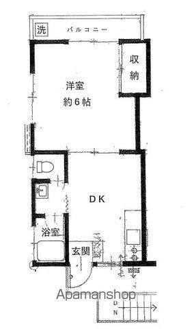 第5福利荘(1DK/2階)の間取り写真