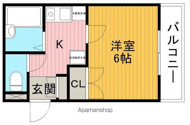 ドミール豊中(1K/4階)の間取り写真