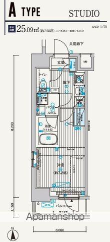 メインステージ元浅草Ⅲ(1K/5階)の間取り写真