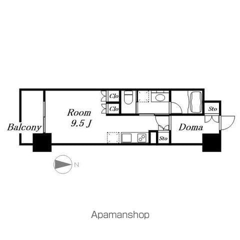 ヒヴィ・カーサ名駅西(ワンルーム/3階)の間取り写真