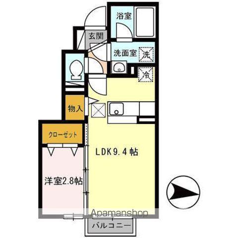 MODERATO(1LDK/1階)の間取り写真