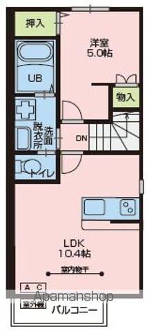 GLORIA(1LDK/2階)の間取り写真