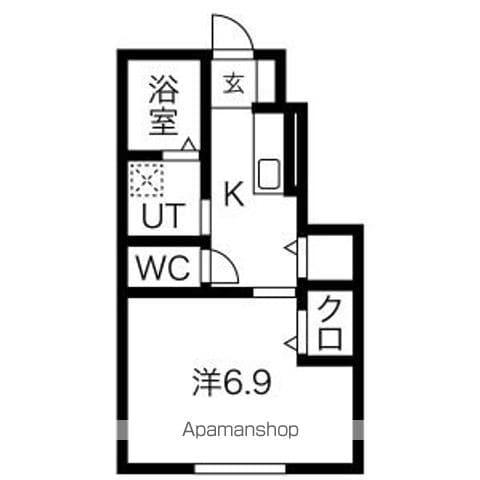 BLOOM GARDEN A棟(1K/1階)の間取り写真