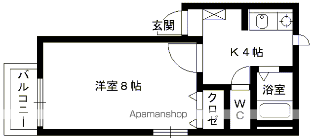 ディアス香椎D(1K/2階)の間取り写真