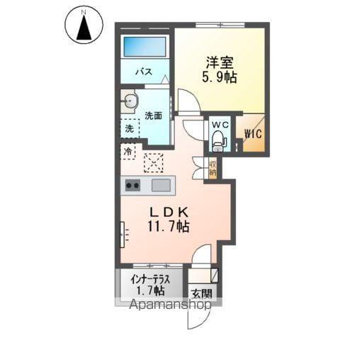 ボヌールメゾン(1LDK/1階)の間取り写真