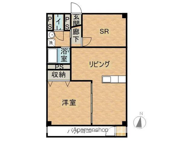 第2湖南グリーンハイツ(1SLDK/4階)の間取り写真