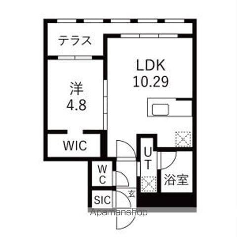 GA-二十四軒3-3MSB棟(1LDK/1階)の間取り写真