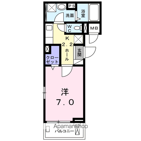 フリーデ・タイリン(1K/3階)の間取り写真