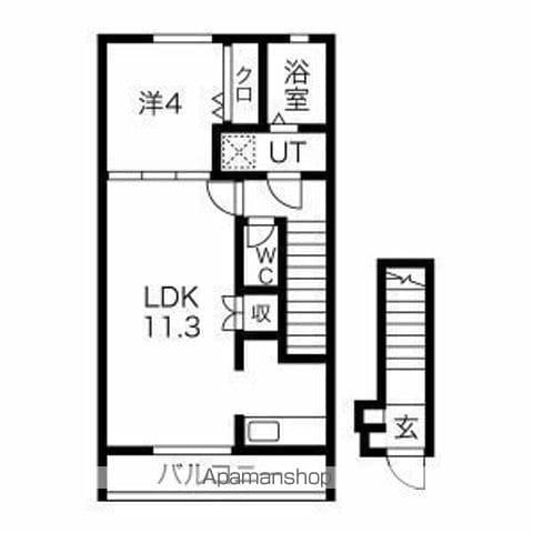 カプラン飾磨Ⅴ(1LDK/2階)の間取り写真