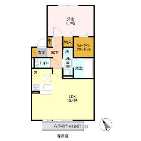 カームベリーA(1LDK/1階)の間取り写真