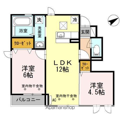 サン・ボナールA棟(2LDK/1階)の間取り写真
