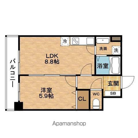 エスフォート福島LA LUNA(1LDK/8階)の間取り写真