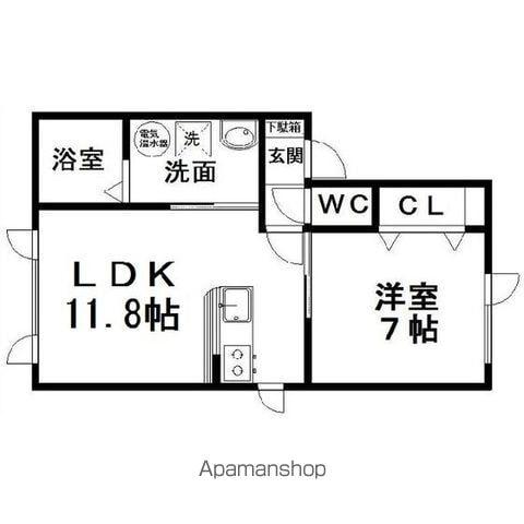 ハイツH&H(1LDK/2階)の間取り写真
