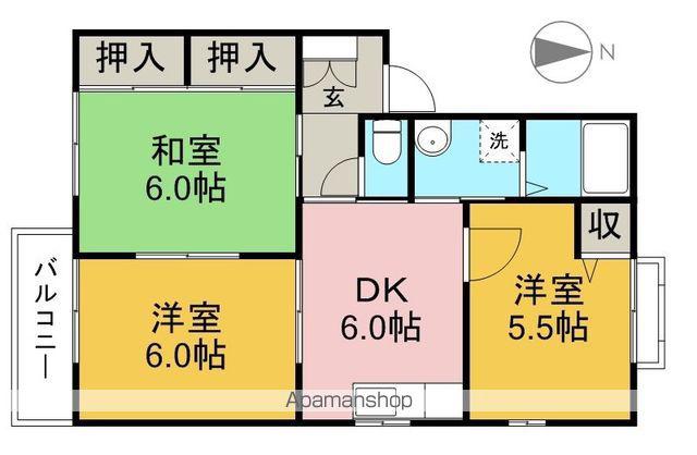 ハイツ・ひばりヶ丘(3DK/2階)の間取り写真