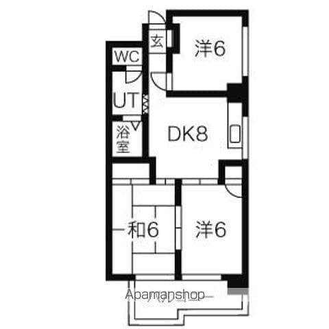 平安ビル(3LDK/9階)の間取り写真