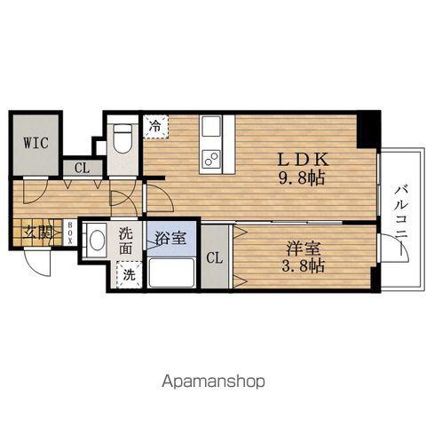 PRESSANCE松屋町グレース(1LDK/15階)の間取り写真
