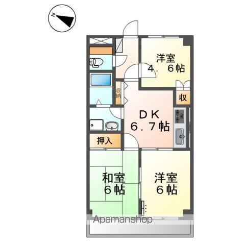 ロジュマンⅡ(3DK/1階)の間取り写真