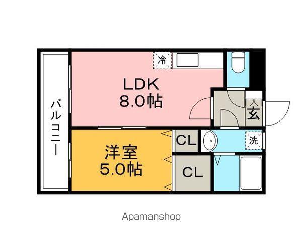 ランドベアー21Ⅱ(1LDK/2階)の間取り写真