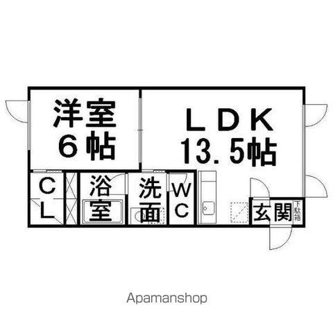 ビッグフォレスト(1LDK/2階)の間取り写真