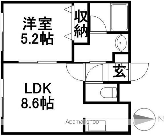 FRONTIER N24(1LDK/4階)の間取り写真